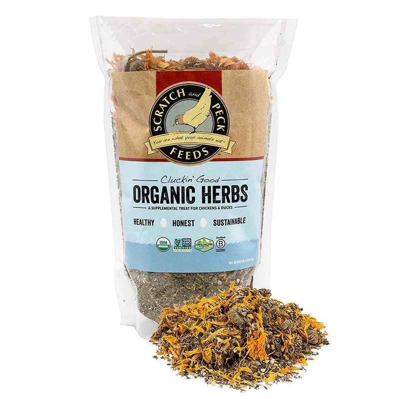 Scratch and Peck Feeds Cluckin’ Good Organic Herbs for Chickens & Ducks 10oz