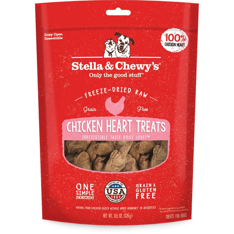 Stella & Chewy’s Chicken Hearts Freeze-Dried Raw Dog Treats 11oz
