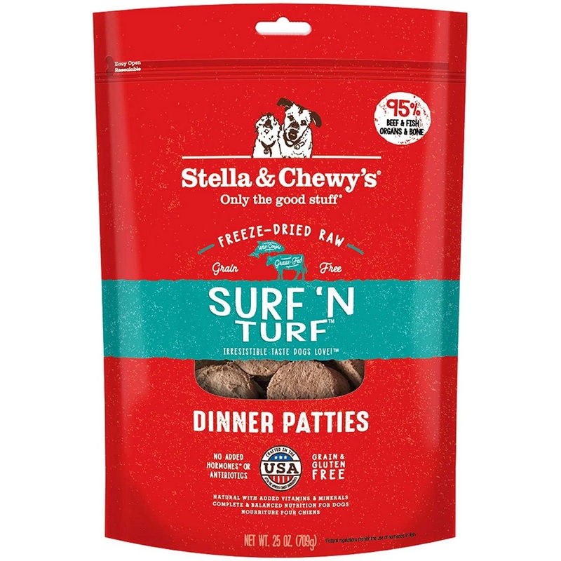 Stella & Chewy’s Freeze Dried Raw Surf ‘N Turf Dinner Patties Dog Food 25oz