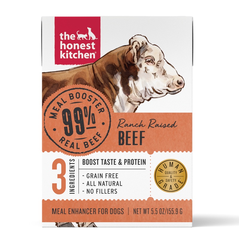 The Honest Kitchen Meal Booster Dog Food Topper – 99% Ranch Raised Beef – 5.5oz