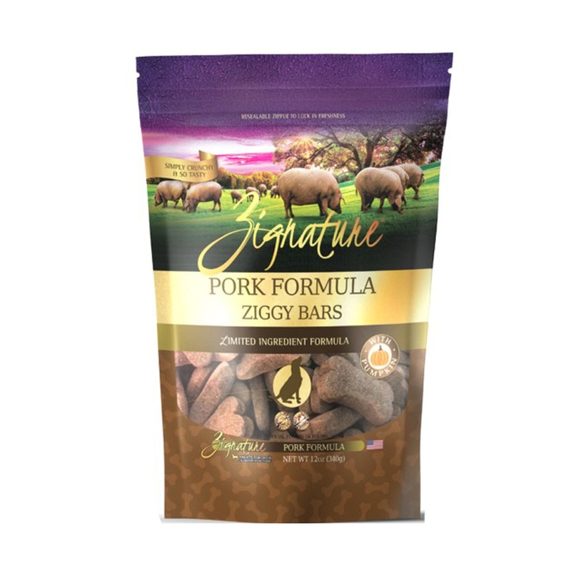 Zignature Ziggy Bars Dog Treats – Pork – 12oz
