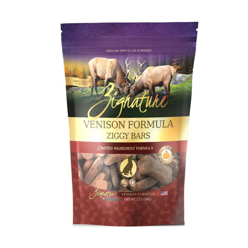 Zignature Ziggy Bars Dog Treats – Venison – 12oz