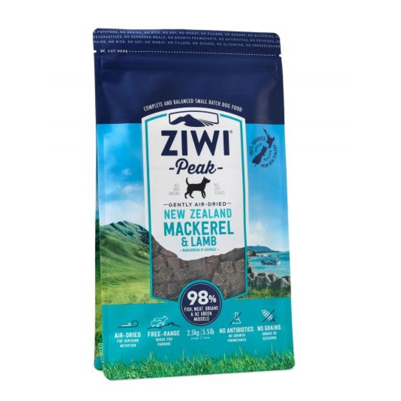 Ziwi Peak Air-Dried Dog Food – Mackerel & Lamb – 2.2lb Bag