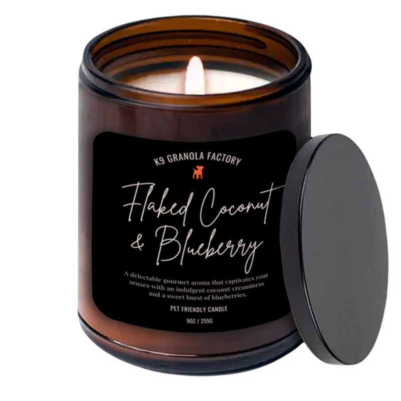 K9 Granola Factory Flaked Coconut & Blueberry Pet Friendly SOY Candle 9oz