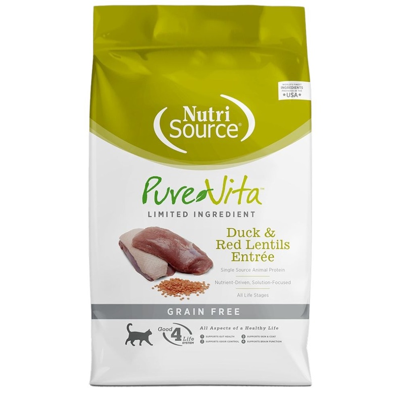 PureVita Grain Free Duck & Red Lentils Dry Cat Food 12lb
