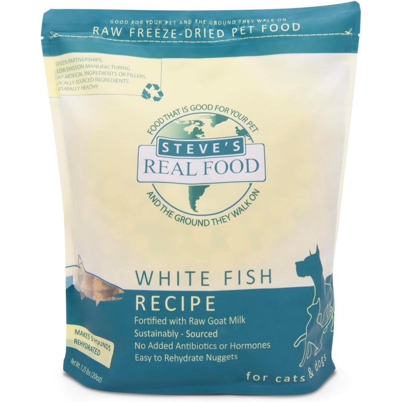 Steve’s Real Food Whitefish Freeze Dried Raw Nugget Dog & Cat Food 1.25lb