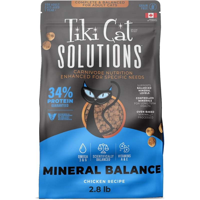 Tiki Cat Solutions Mineral Balance Baked Kibble Chicken Dry Cat Food 2.8lb