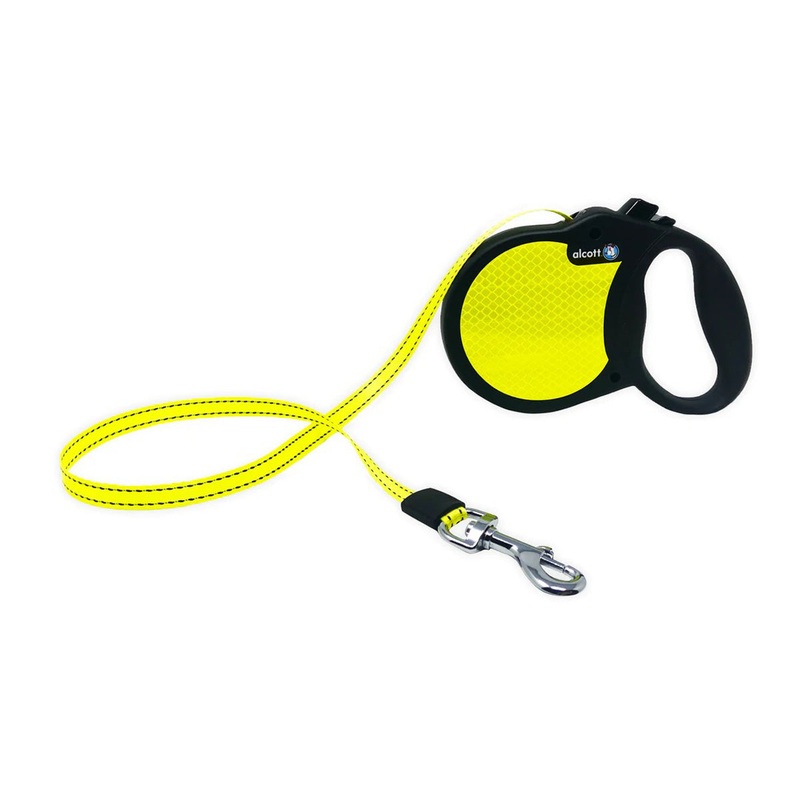 Alcott Reflective Retractable Leash Yellow 16′ Large