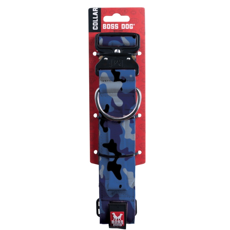 Boss Dog Tactical Collar 1.2 Wide 13-16 Small Camo Blue
