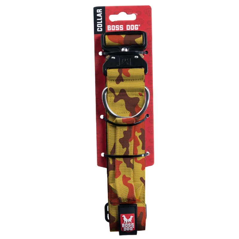 Boss Dog Tactical Collar 1.2 Wide 13-16 Small Camo Orange