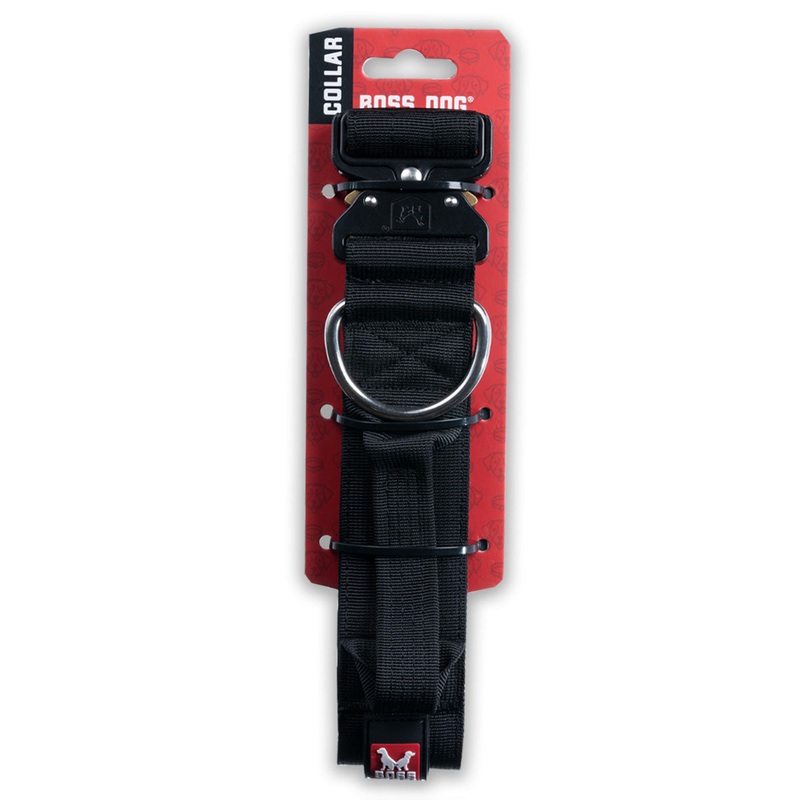 Boss Dog Tactical Collar 1.2 Wide 13-16 Small Solid Black