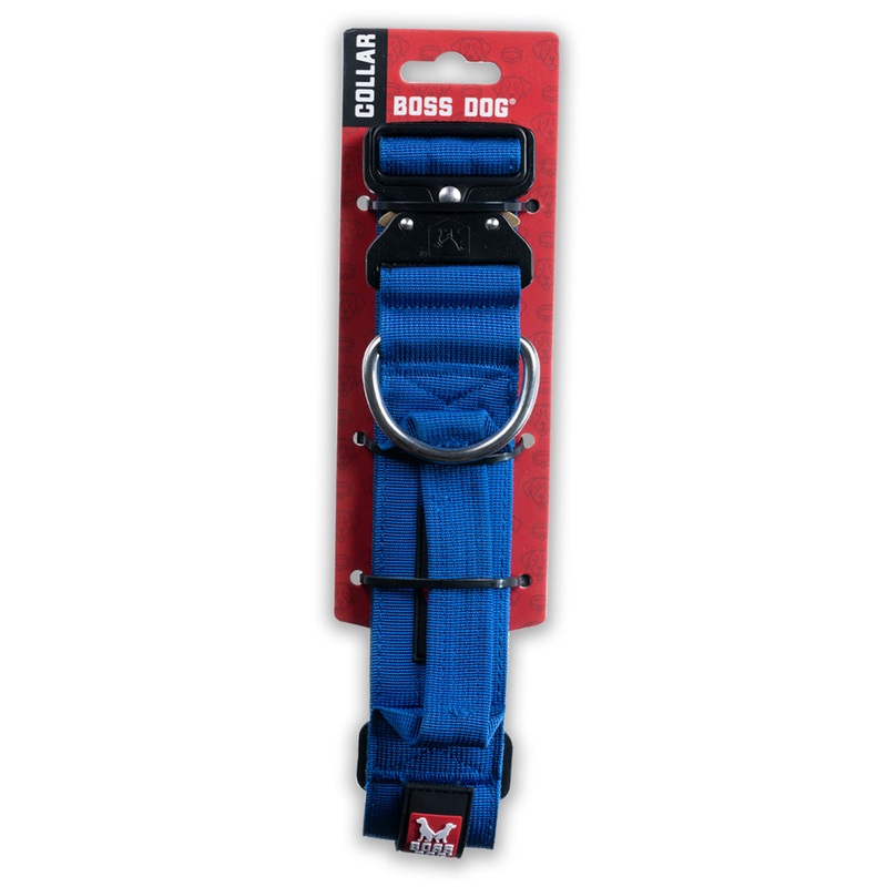 Boss Dog Tactical Collar 1.2 Wide 13-16 Small Solid Blue