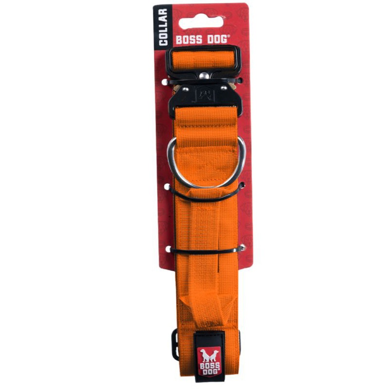 Boss Dog Tactical Collar 1.2 Wide 13-16 Small Solid Orange