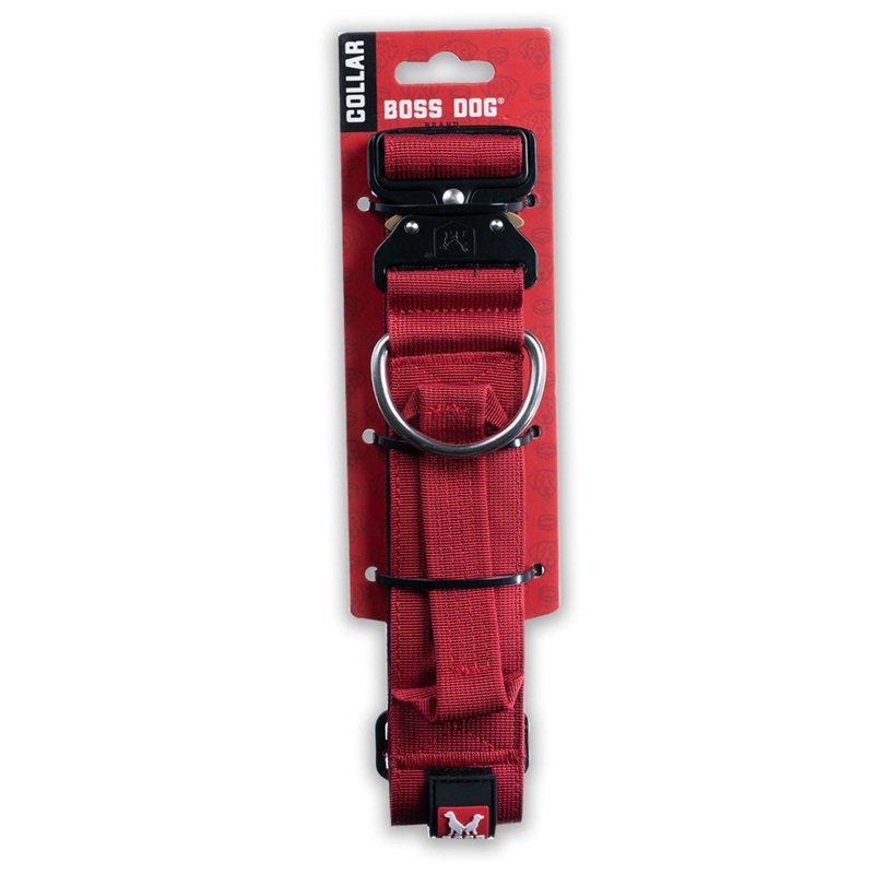 Boss Dog Tactical Collar 1.2 Wide 13-16 Small Solid Red