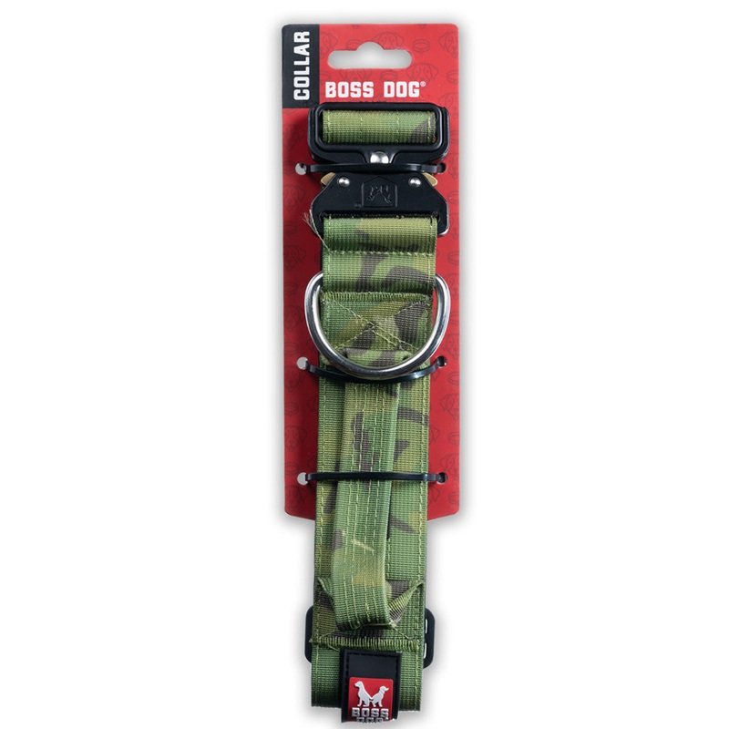 Boss Dog Tactical Collar 1.5 Wide 17-22 Large Camo Green