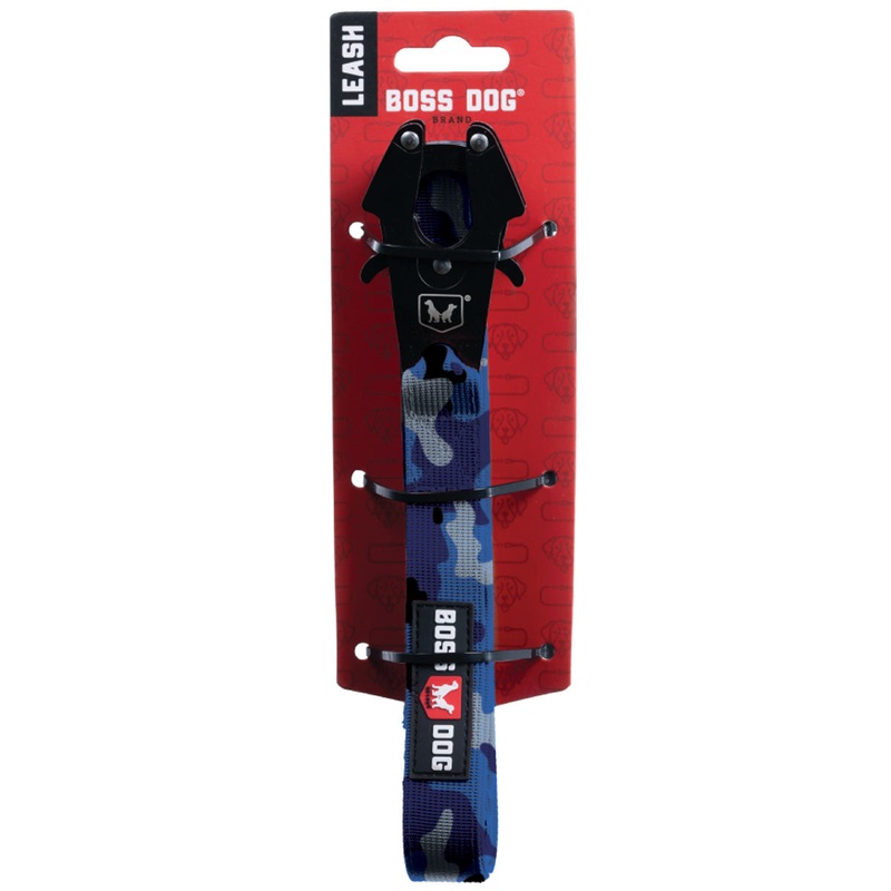 Boss Dog Tactical Dog Leash 4′ x 1.25 Camo Blue
