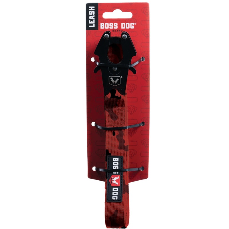 Boss Dog Tactical Dog Leash 4′ x 1.25 Camo Red