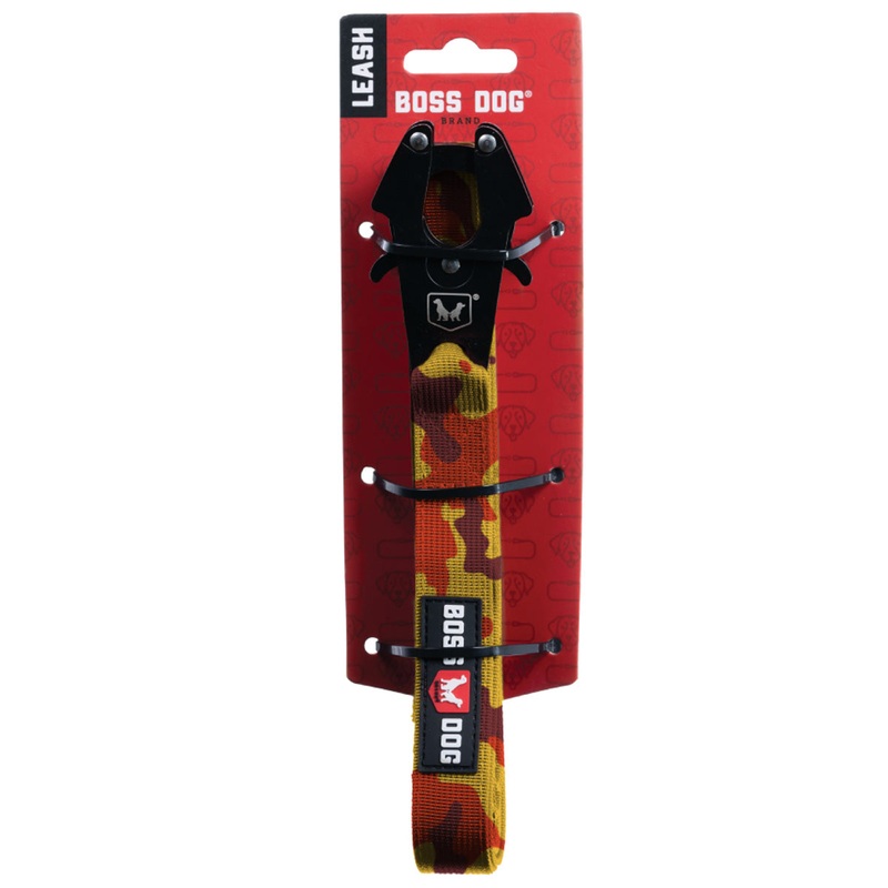 Boss Dog Tactical Dog Leash 4′ x 1.25 Orange Camo