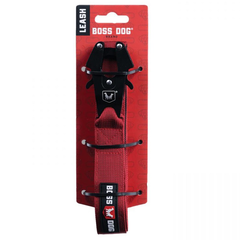 Boss Dog Tactical Dog Leash 6′ x 1 Solid Red