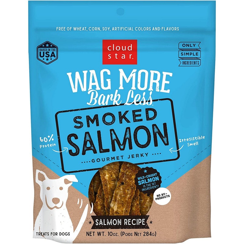 Cloud Star Wag More Bark Less Jerky Smoked Salmon Treats 10oz