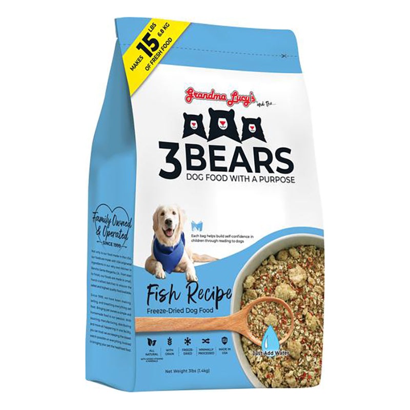Grandma Lucy’s 3 Bears Fish Formula Freeze-Dried Dog Food 3lb