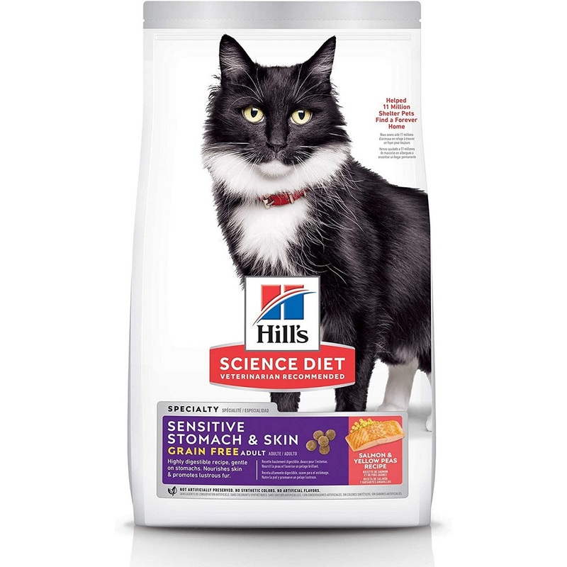 Hill’s Science Diet Adult 1-6 Grain Free Sensitive Stomach & Skin Dry Cat Food 13lb