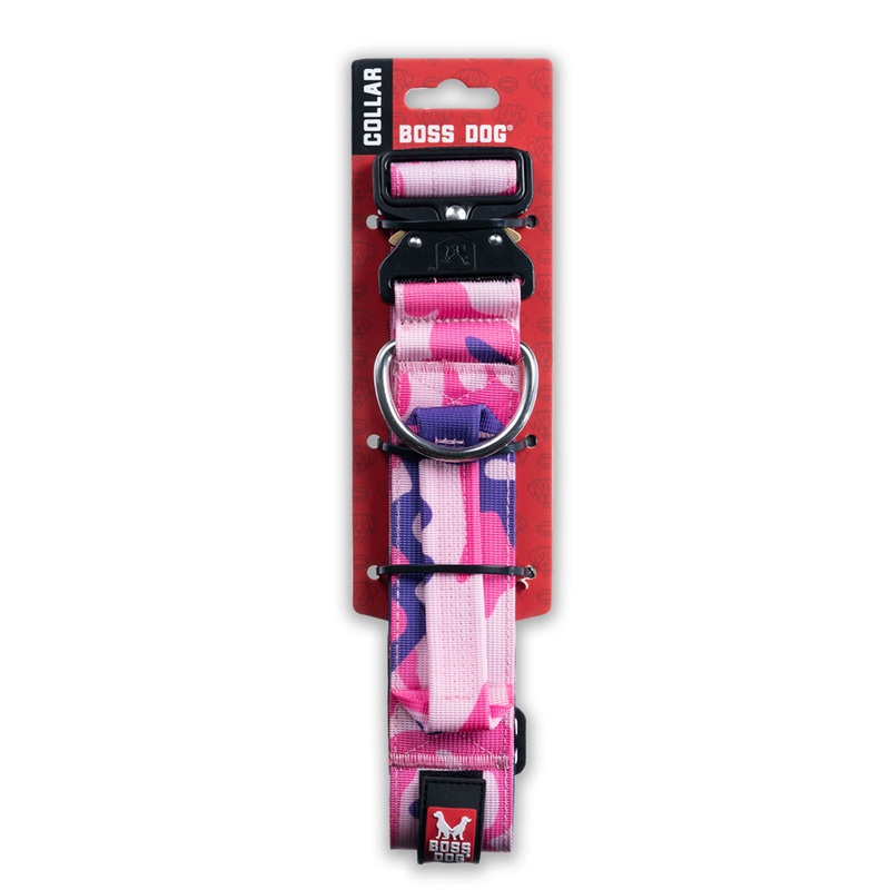 Boss Dog Collar Camo Pink 1.2 Small