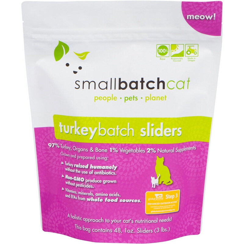 Smallbatch Cat Frozen Sliders Turkey Cat Food 3lb