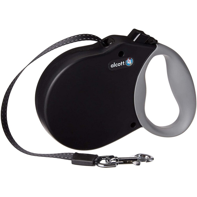 Alcott Adventure Retractable Leash Black Medium 16′
