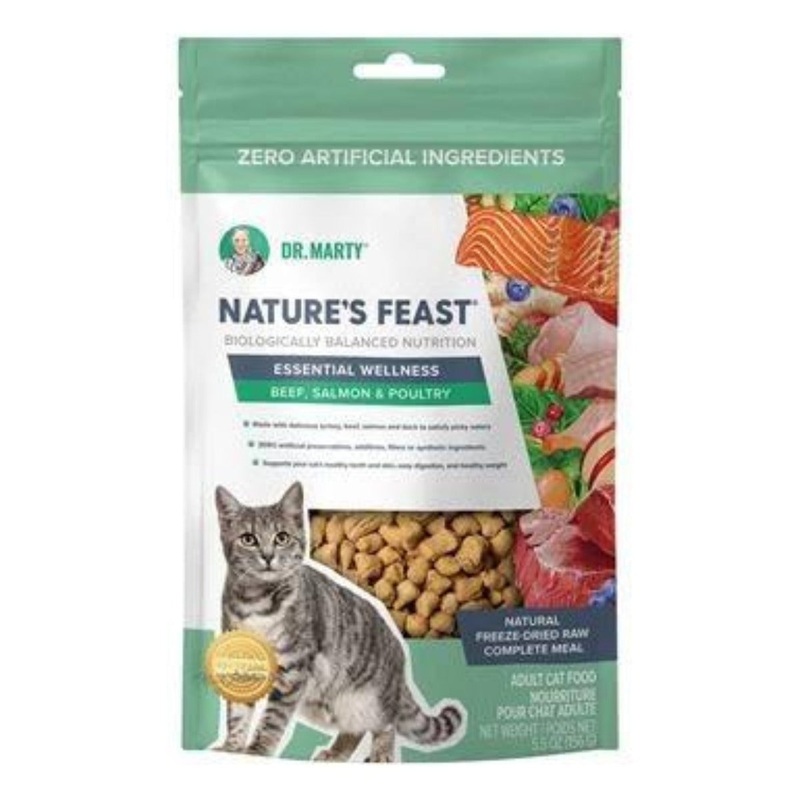 Dr. Marty Nature’s Feast Essential Wellness Beef Salmon and Poultry Cat Food 5.5oz