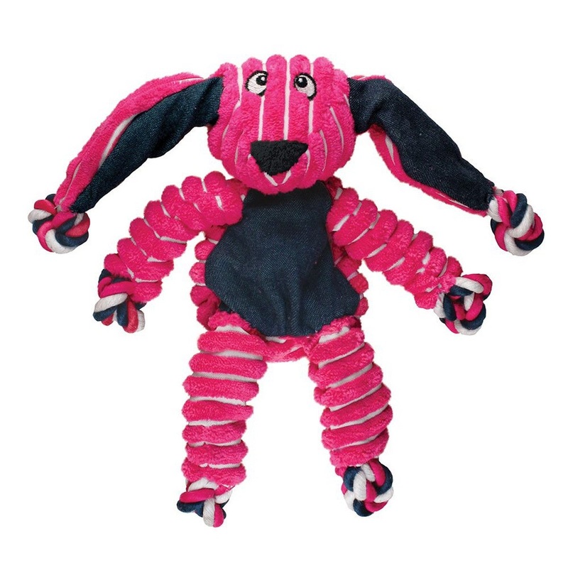 KONG Floppy Knots Bunny Dog Toy M/L Pink