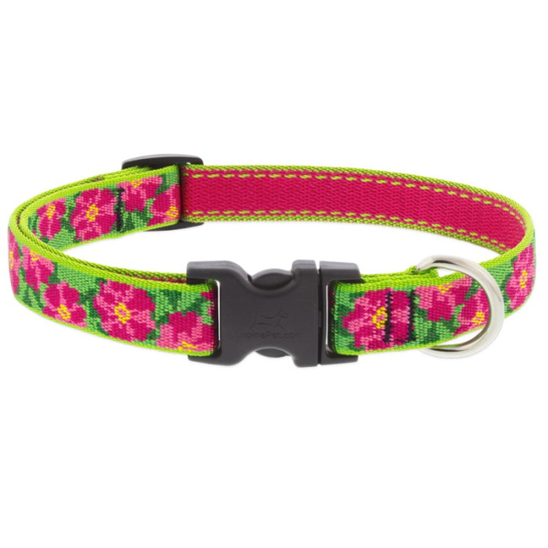 LUPINE Original Designs Dog Collar 3/4 Wide 15-25 Neck Size Petunias