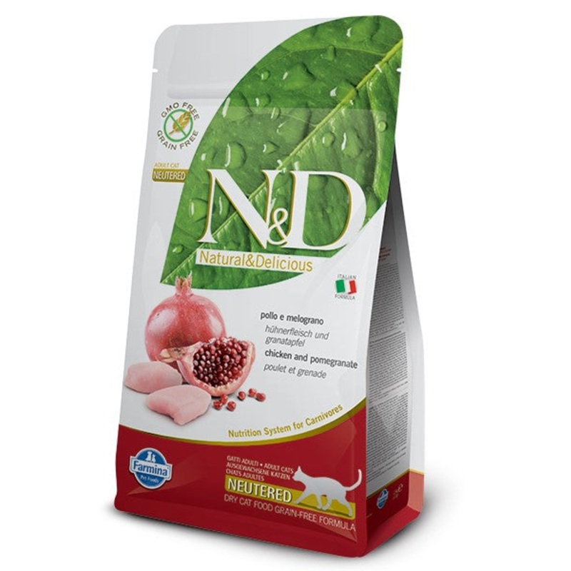 Farmina N&D Prime Grain-Free Neutered Dry Cat Food – Chicken & Pomegranate – 11lb