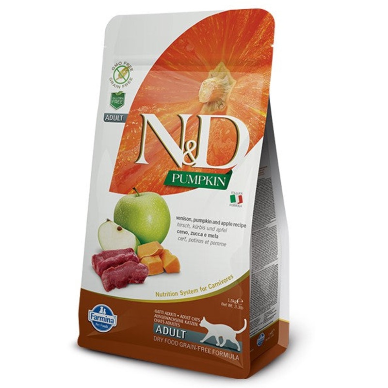 Farmina N&D Pumpkin Grain-Free Dry Cat Food –  Venison, Pumpkin & Pomegranate – 3.3lb
