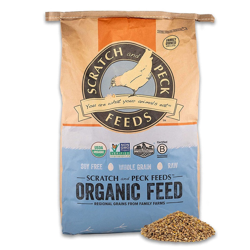 Scratch and Peck Naturally Free Organic Grower Feed For Chickens & Ducks 40lb