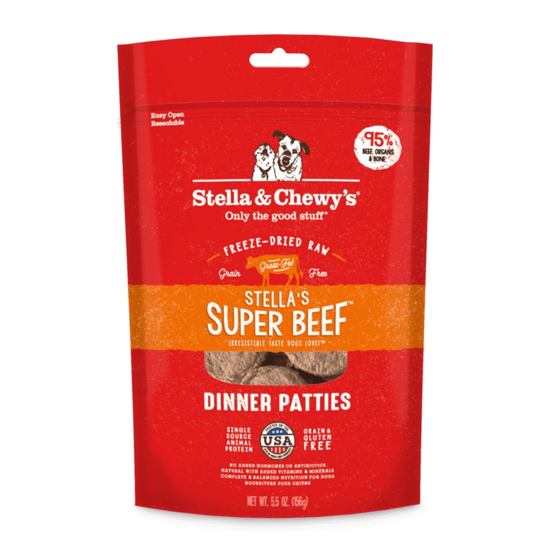 Stella & Chewy’s Stella’s Super Beef Freeze-Dried Raw Dinner Patties Dog Food 25oz