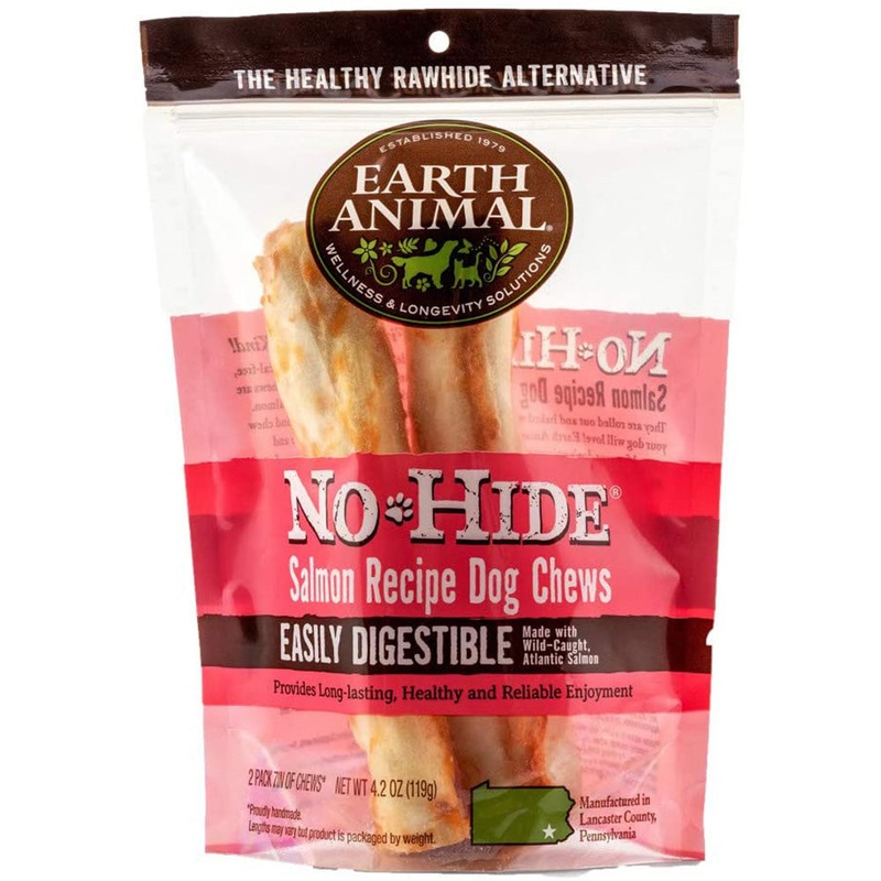 Earth Animal No-Hide Salmon Chews 7 Dog Treats 2 Pack