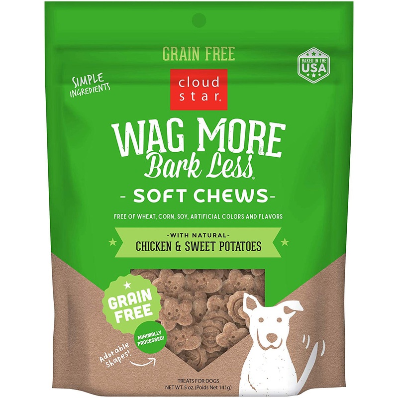 Cloud Star Wag More Bark Less Soft Chews with Chicken & Sweet Potato Grain-Free Dog Treats 5oz
