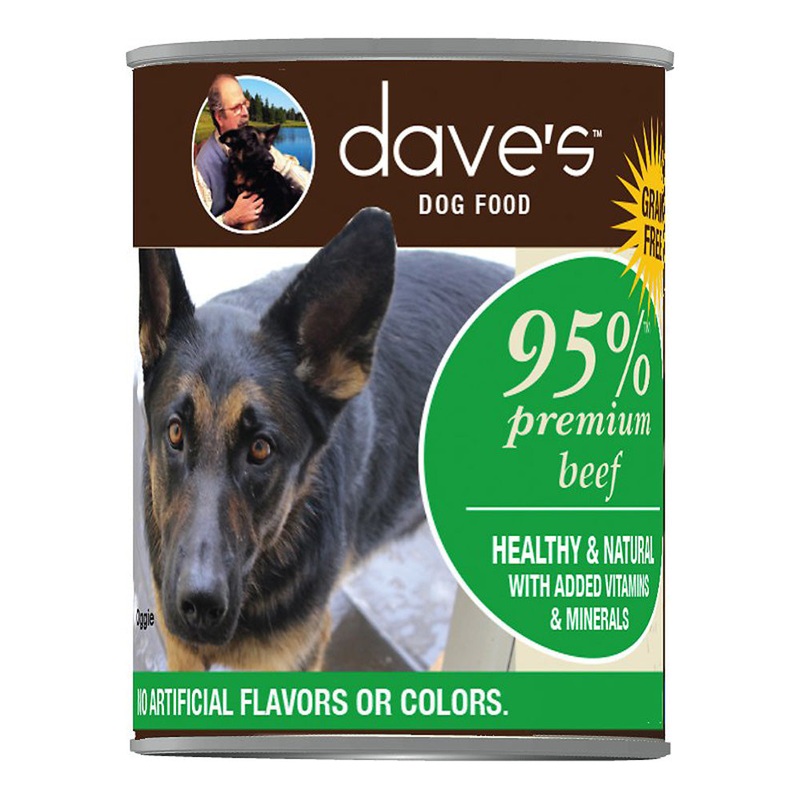Dave’s Pet Food 95% Premium Wet Dog Food – Beef – 13oz Can