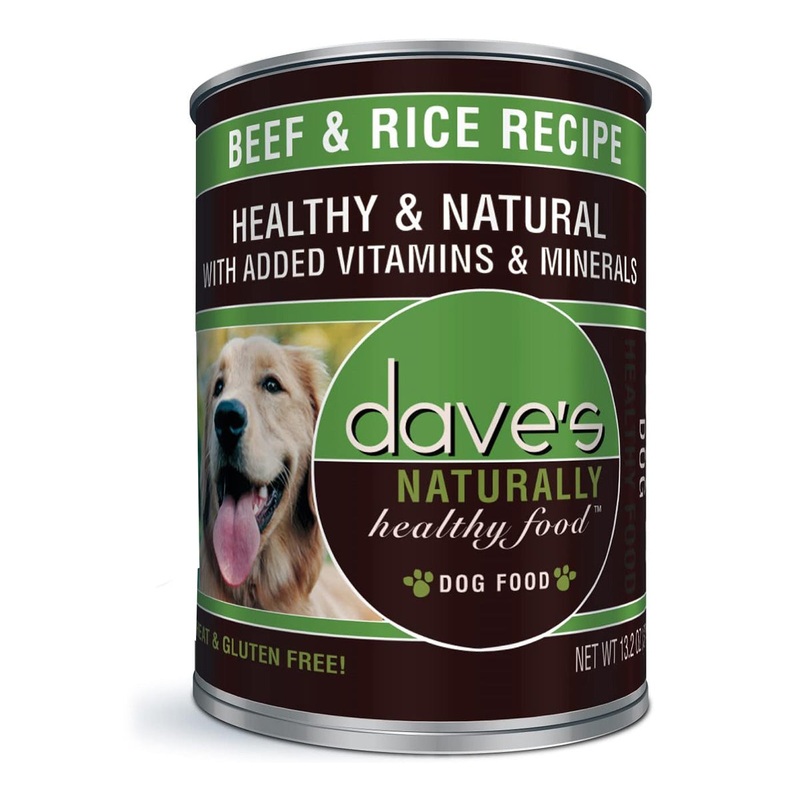 Dave’s Pet Food Wet Dog Food – Beef & Rice – 13oz Can