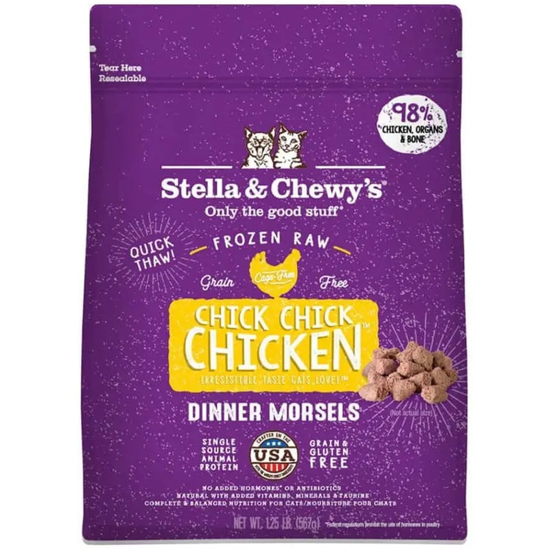 Stella & Chewy’s Dinner Morsels Chick, Chick Chicken Frozen Dinner Morsels Cat Food 1.25lb