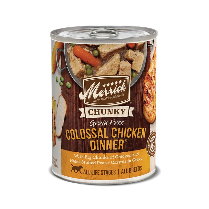 Merrick Chunky Colossal Chicken Dinner Grain Free Recipe 12.7oz