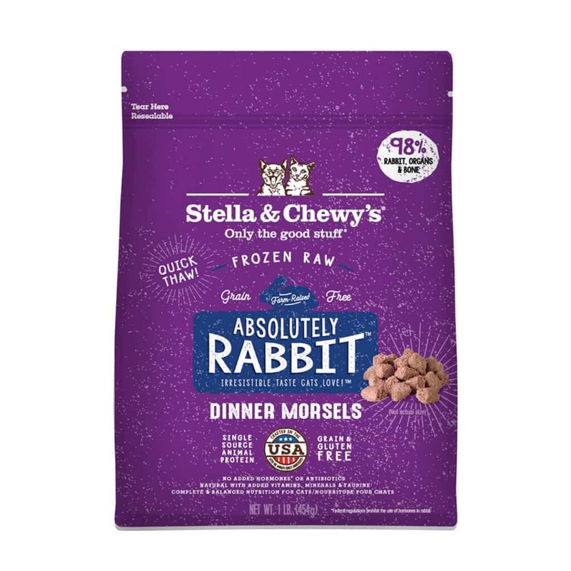Stella & Chewy’s Dinner Morsels Absolutely Rabbit Frozen Raw Dinner Morsels Cat Food 1lb