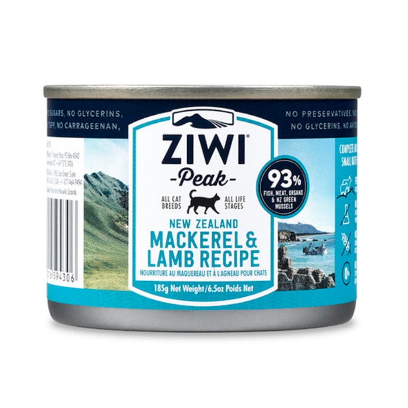 Ziwi Peak Wet Cat Food –  Mackerel & Lamb – 6.5oz Can