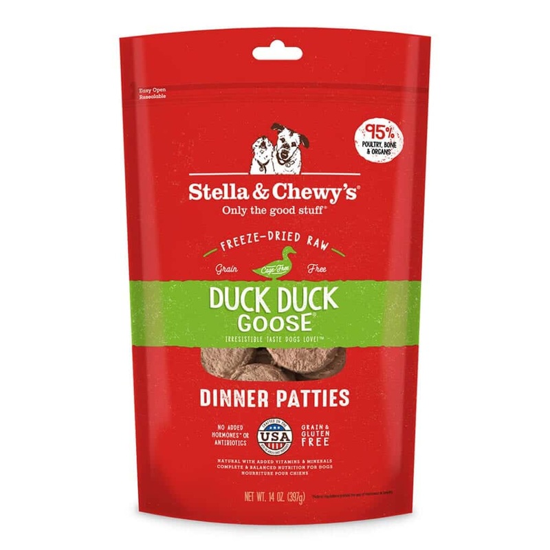 Stella & Chewy’s Duck Duck Goose Freeze-Dried Raw Dinner Patties Dog Food 5.5oz
