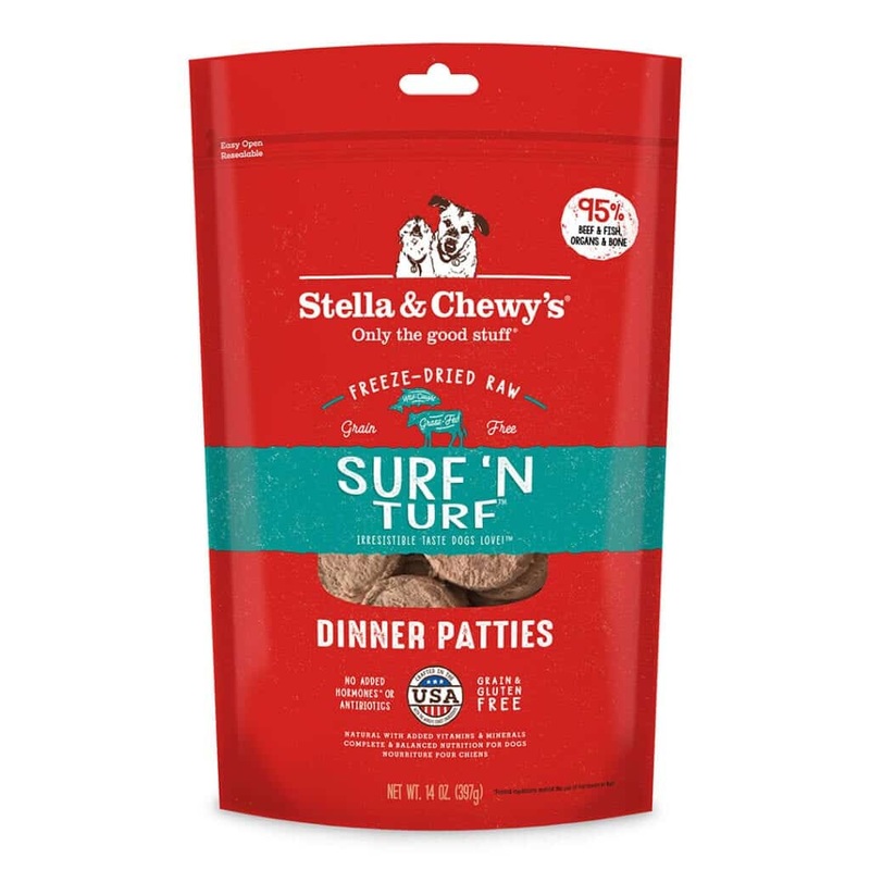 Stella & Chewy’s Surf ‘N Turf Freeze-Dried Raw Dinner Patties Dog Food 5.5oz