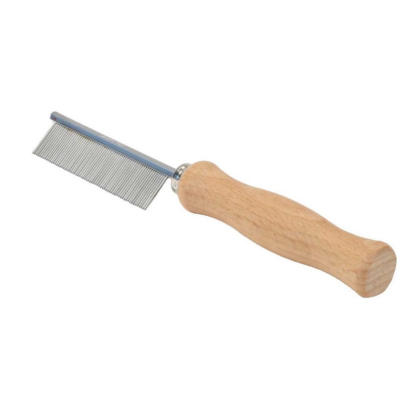 Safari Dog Flea Comb with Wooden Handle