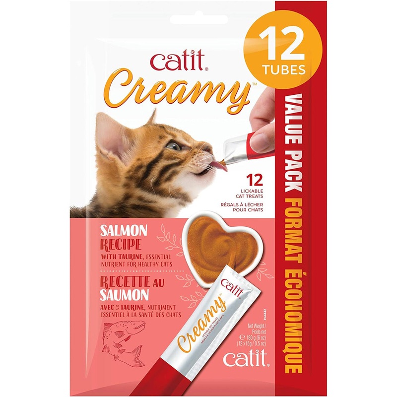 Catit Creamy Lickable Salmon Cat Treats 12 Pack