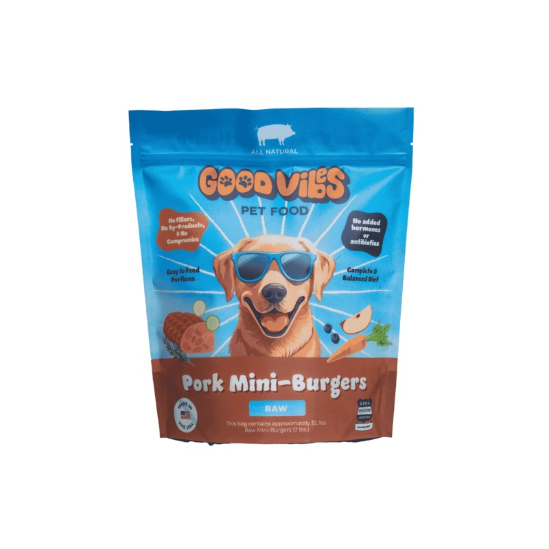 Good Vibes Pork Raw Frozen Dog Food 18lb Box
