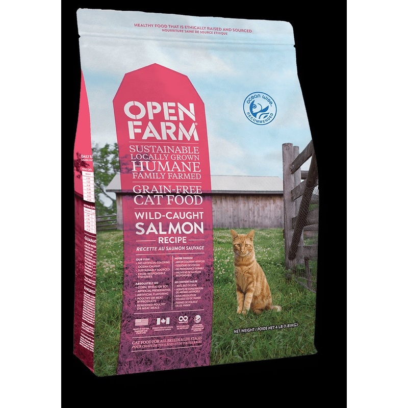 Open Farm Grain-Free Dry Cat Food – Wild-Caught Salmon – 4lb Bag